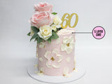 60th Birthday Floral Elegance Cake - The Cake People