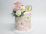 60th Birthday Floral Elegance Cake - The Cake People