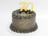 70th Grey Birthday Cake - The Cake People