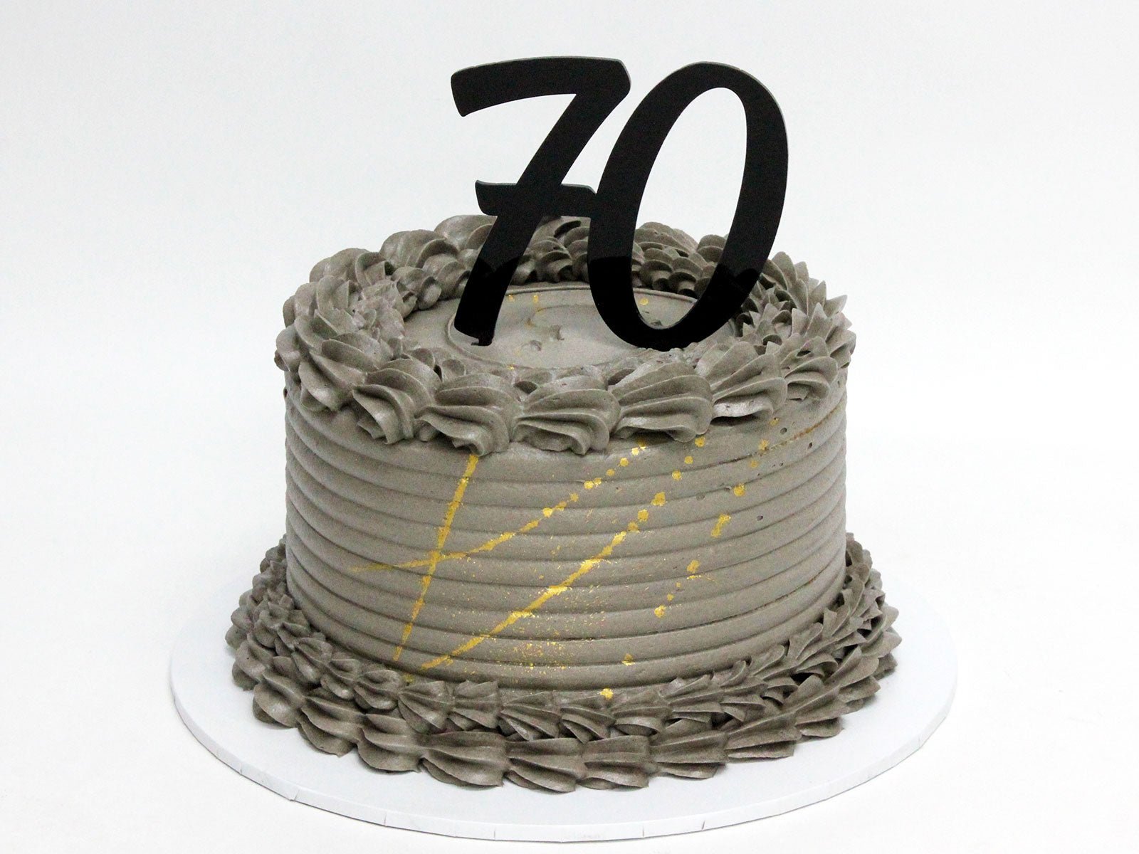 70th Grey Birthday Cake - The Cake People