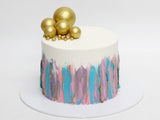 Custom Streaks and Spheres Milestone Cake - The Cake People