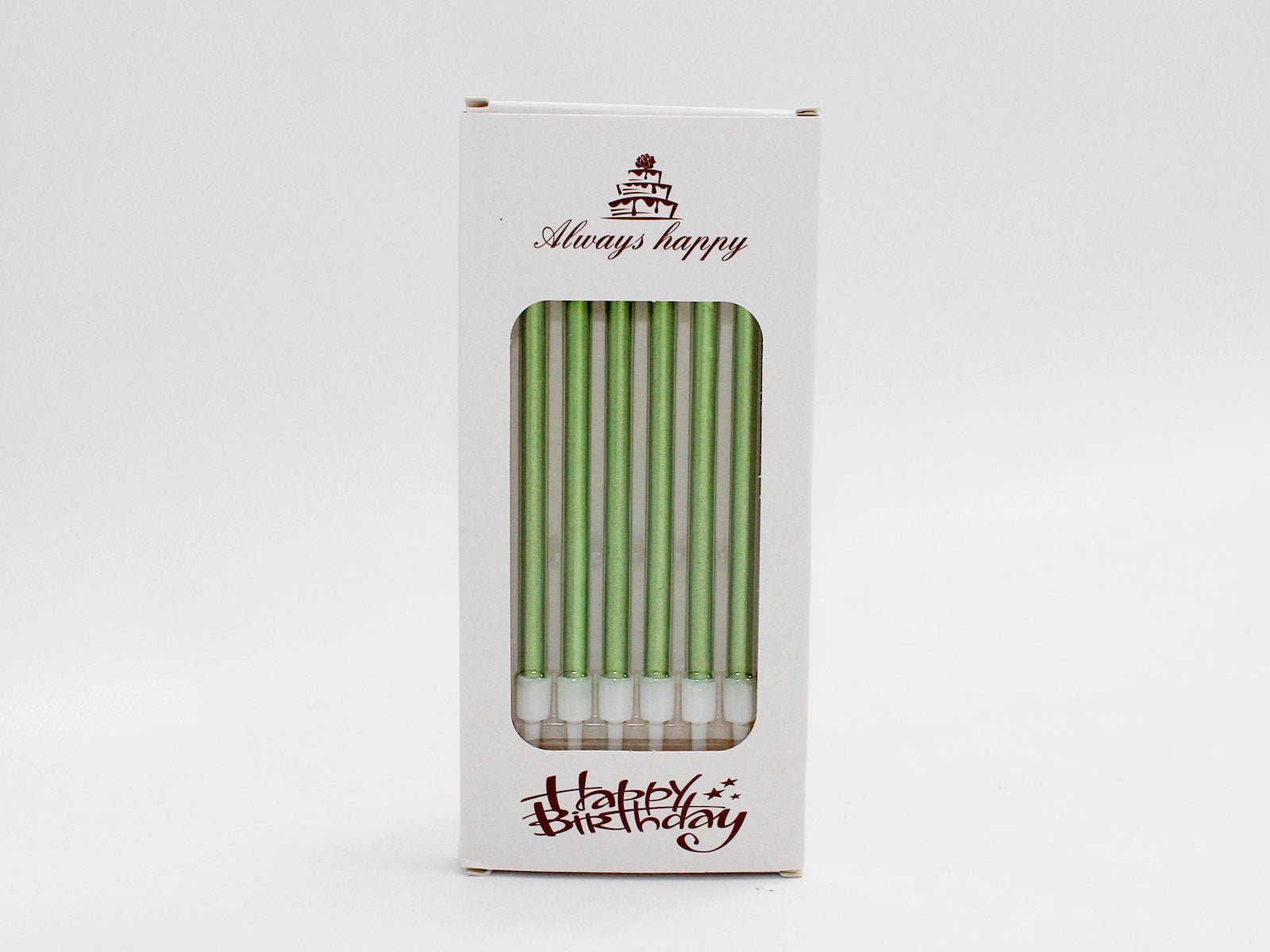 Metallic Birthday Candles 6 pack GREEN - The Cake People