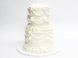 Vintage Wedding Cake – 2 Tiered - The Cake People