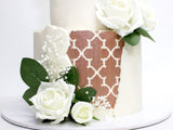 Wedding Cake – 2 Tiered Gold Pattern - The Cake People