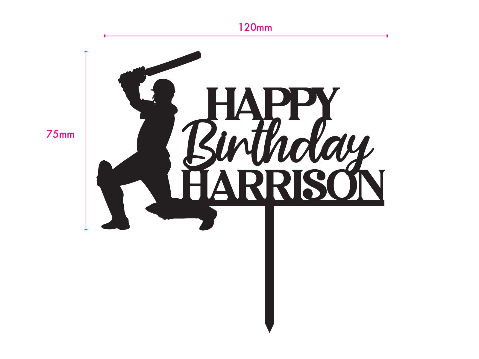 Custom Cricketer Cake Topper + Name - The Compassionate Kitchen (7614867832991)