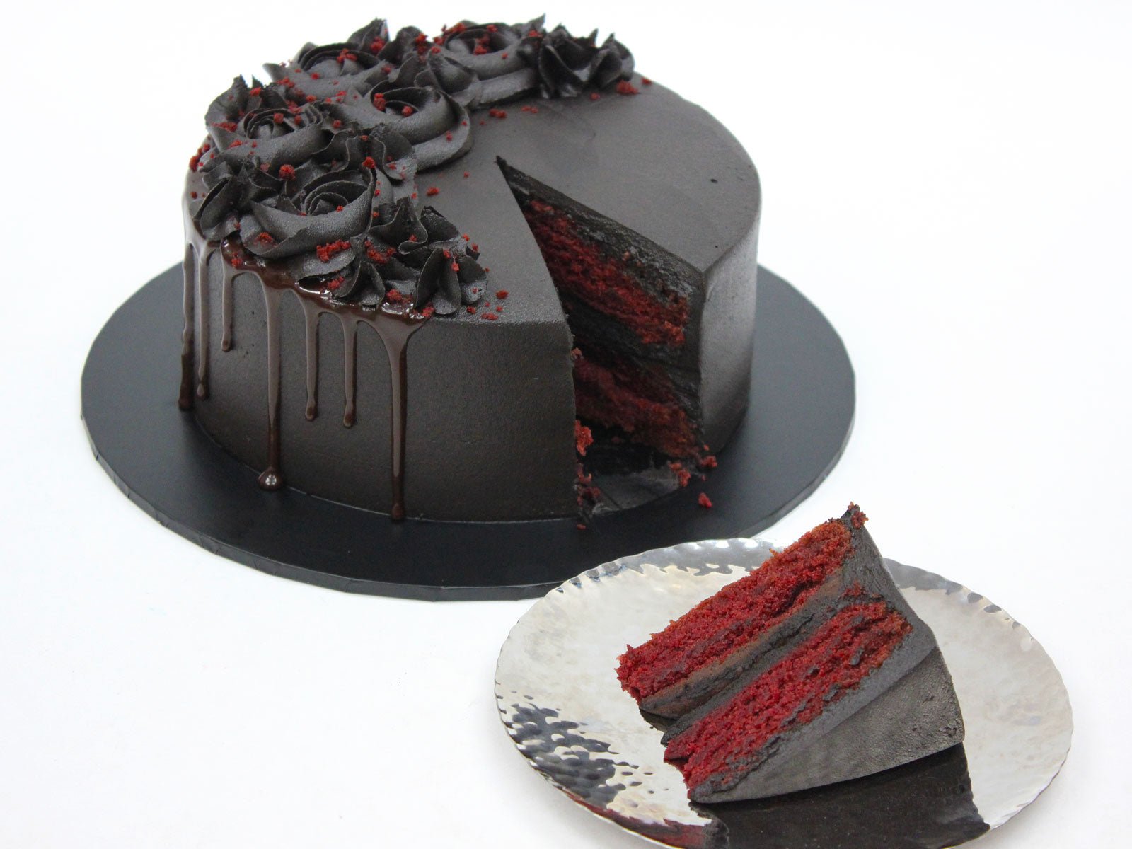 Red Velvet Goth Cake stock photo. Image of decorated - 15598536