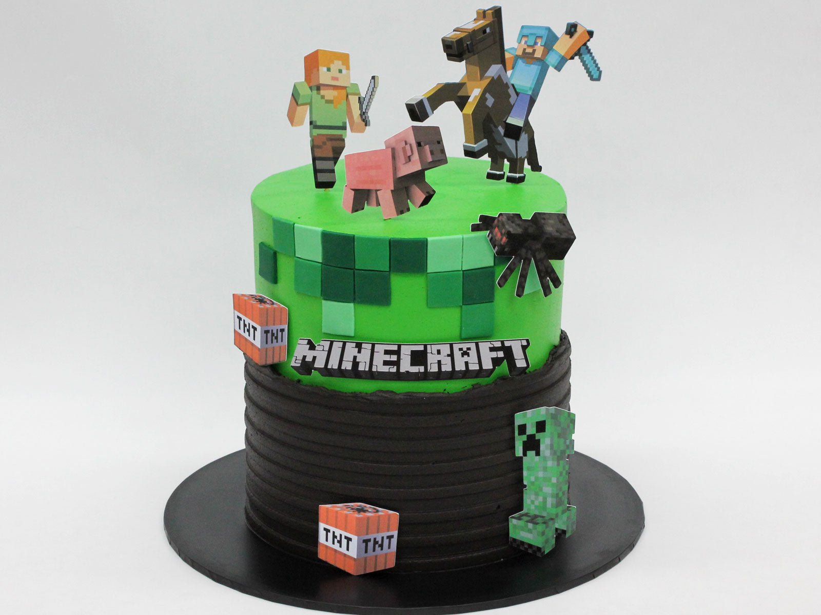 Check this insane MC cake for nephews birthday! 🟩🟫🟨🟦 : r/Minecraft