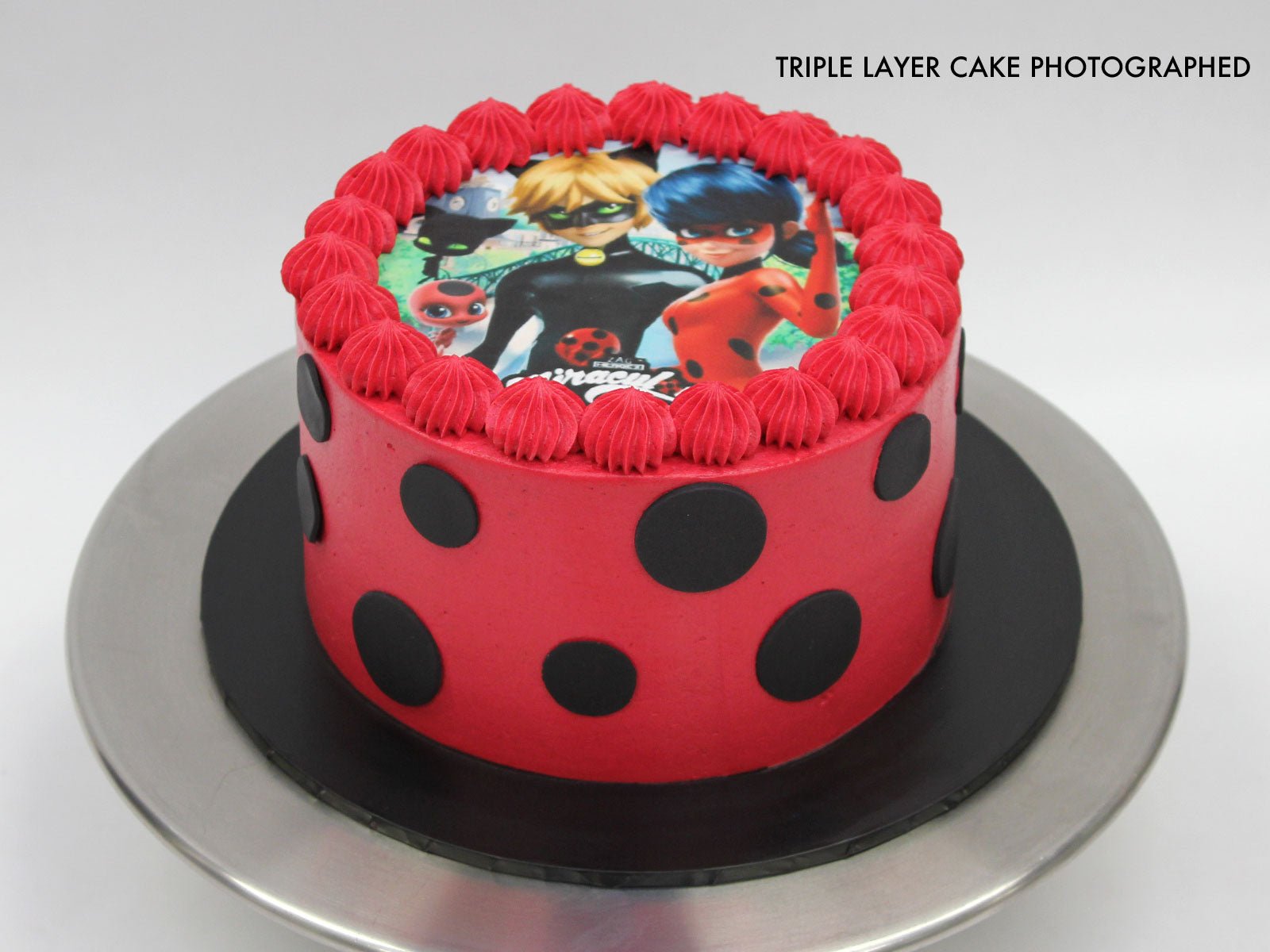 Miraculous Ladybug Tiered Cake - Classy Girl Cupcakes